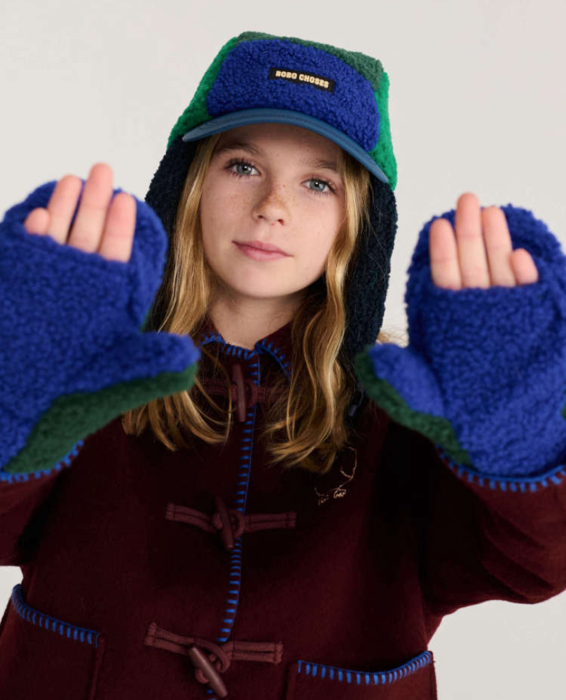 bobo choses kids - color block sheepskin mittens