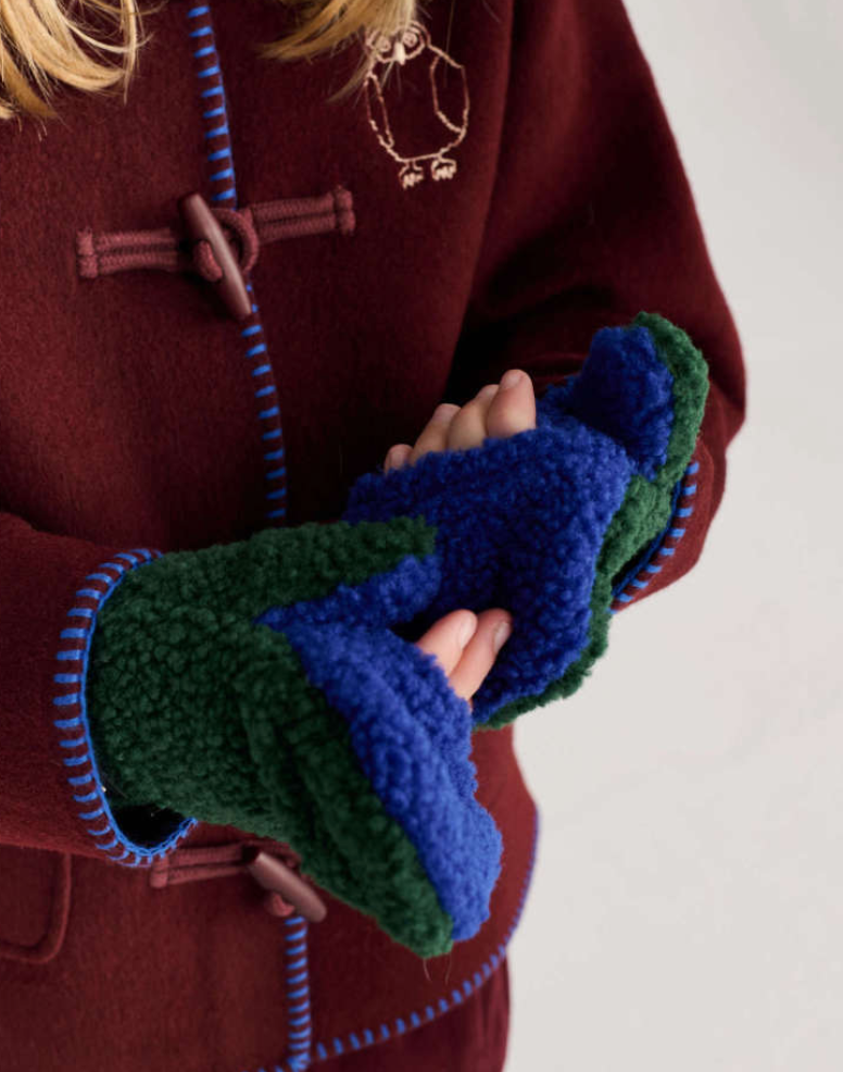 bobo choses kids - color block sheepskin mittens