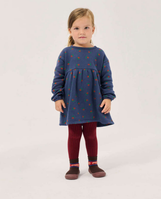 bobo choses kids - stamp bloom all over fleece dress