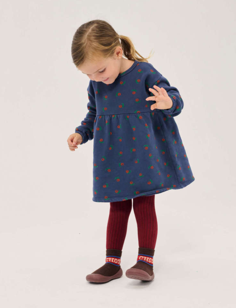 bobo choses kids - stamp bloom all over fleece dress