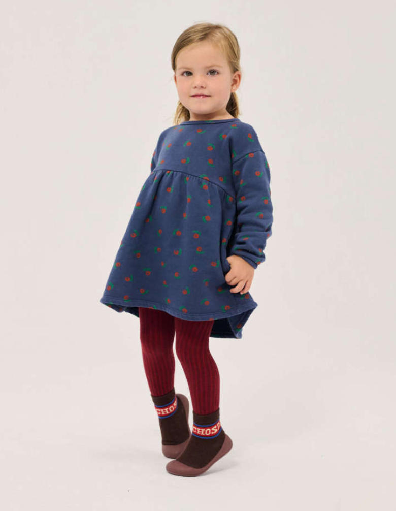 bobo choses kids - stamp bloom all over fleece dress