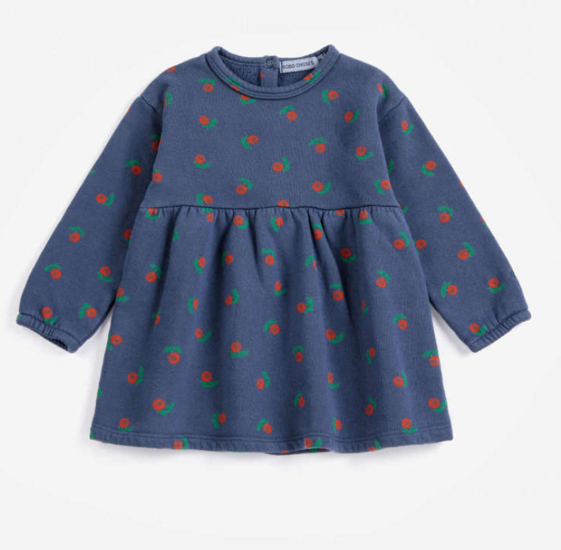 bobo choses kids - stamp bloom all over fleece dress