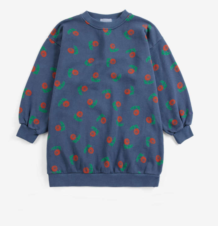 bobo choses kids - stamp bloom all over sweatshirt dress