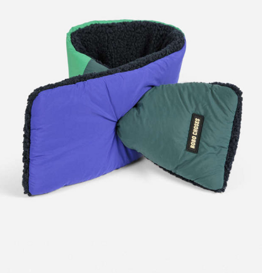 bobo choses kids - color block sheepskin neck warmer