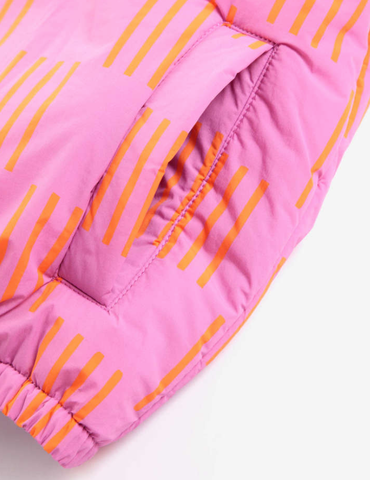 bobo choses kids - almost moiré all over reversible anorak, fuchsia