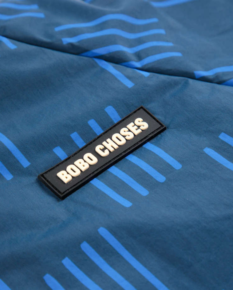 bobo choses kids - almost moiré all over reversible anorak, navy