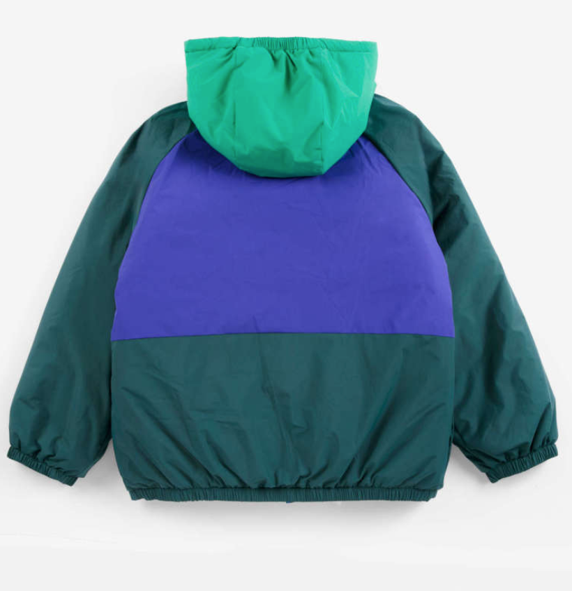 bobo choses kids - almost moiré all over reversible anorak, navy