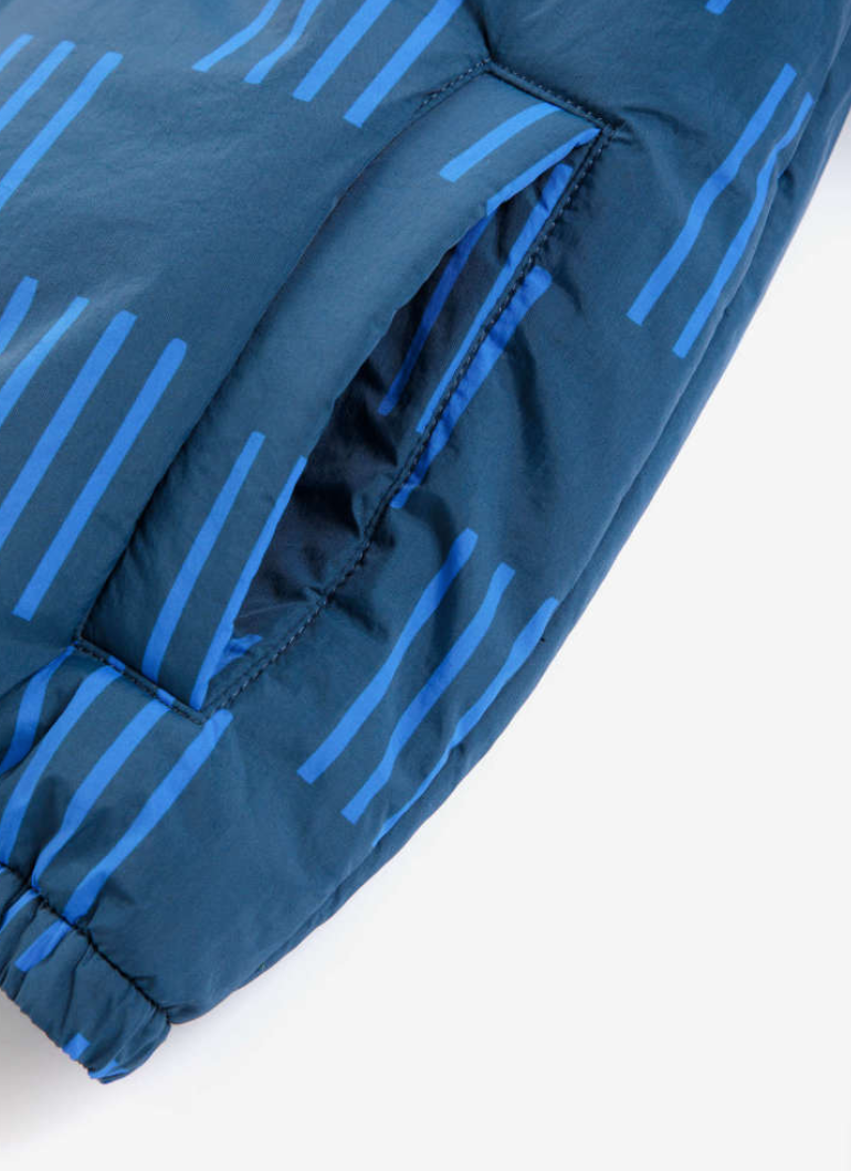 bobo choses kids - almost moiré all over reversible anorak, navy