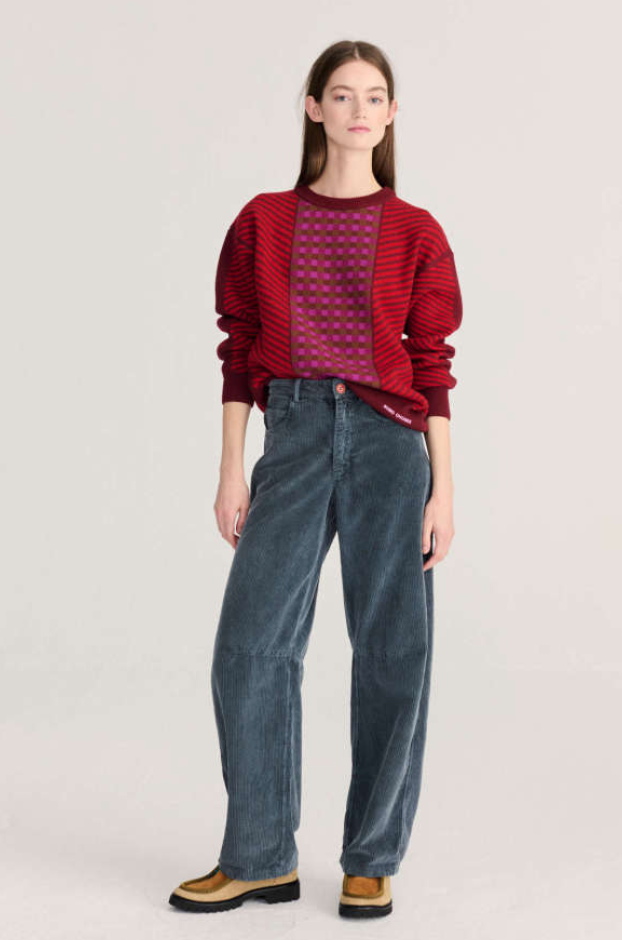 bobo choses adults - corduroy barrel trousers, dark grey