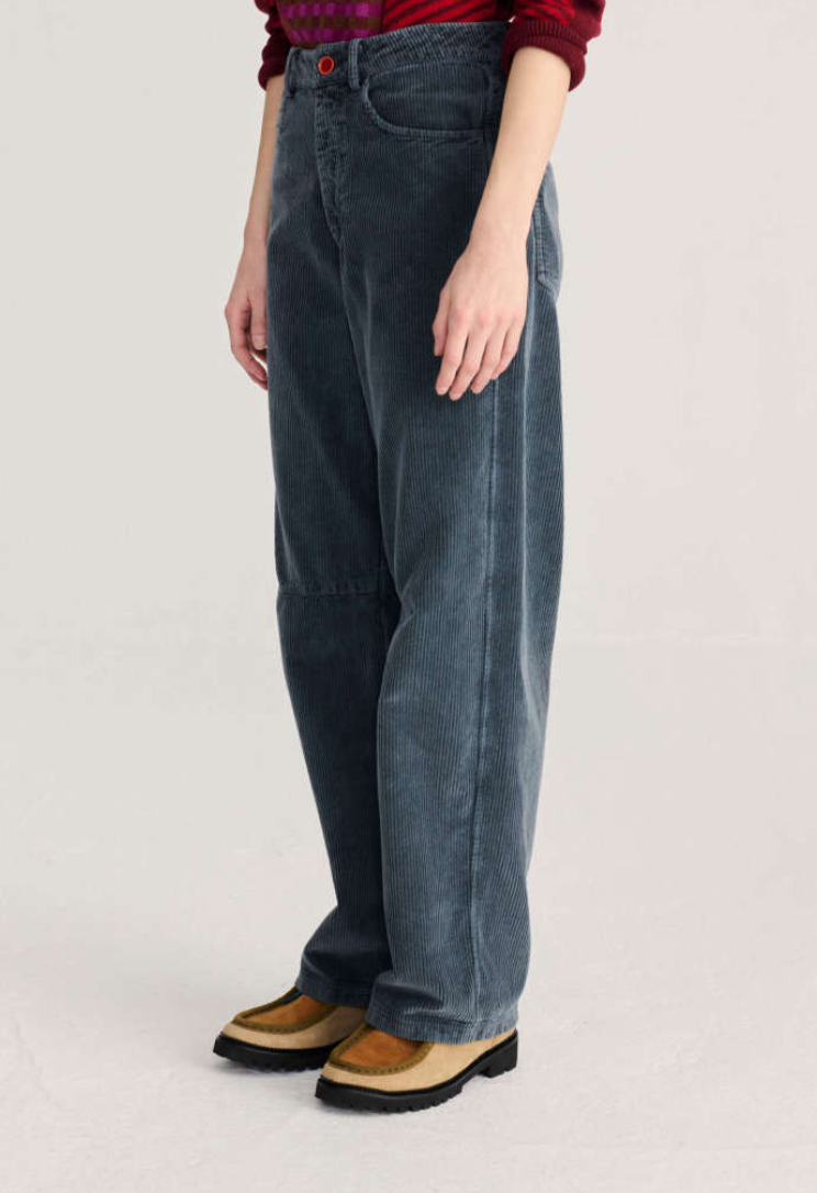 bobo choses adults - corduroy barrel trousers, dark grey