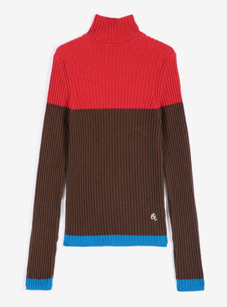 bobo choses adults - color block cotton turtleneck jumper
