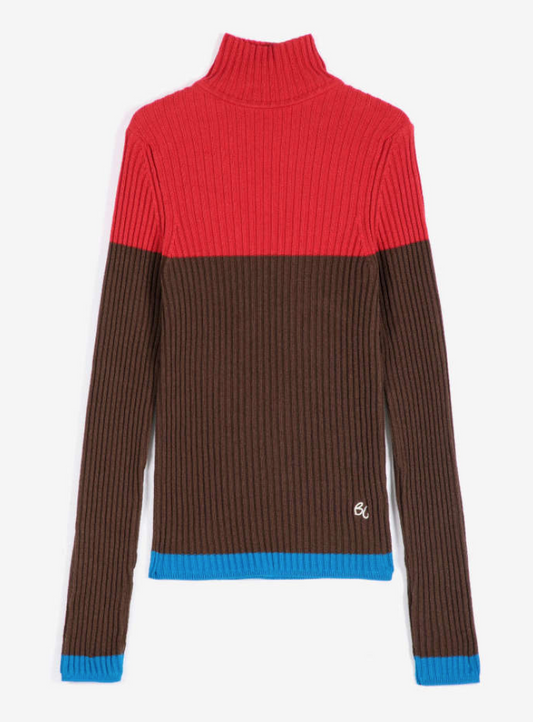 bobo choses adults - color block cotton turtleneck jumper