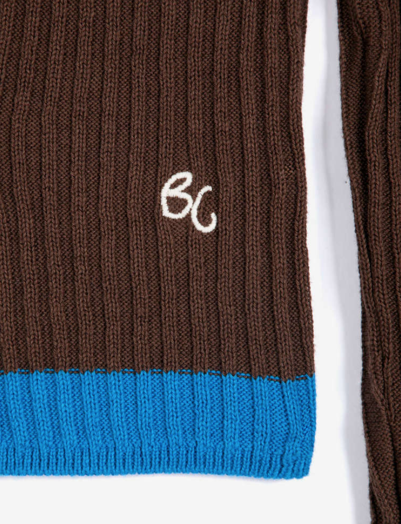 bobo choses adults - color block cotton turtleneck jumper