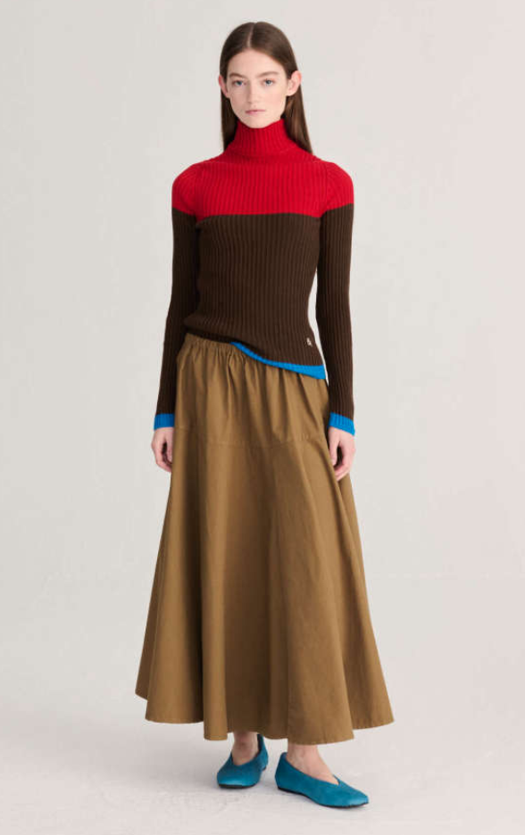 bobo choses adults - color block cotton turtleneck jumper