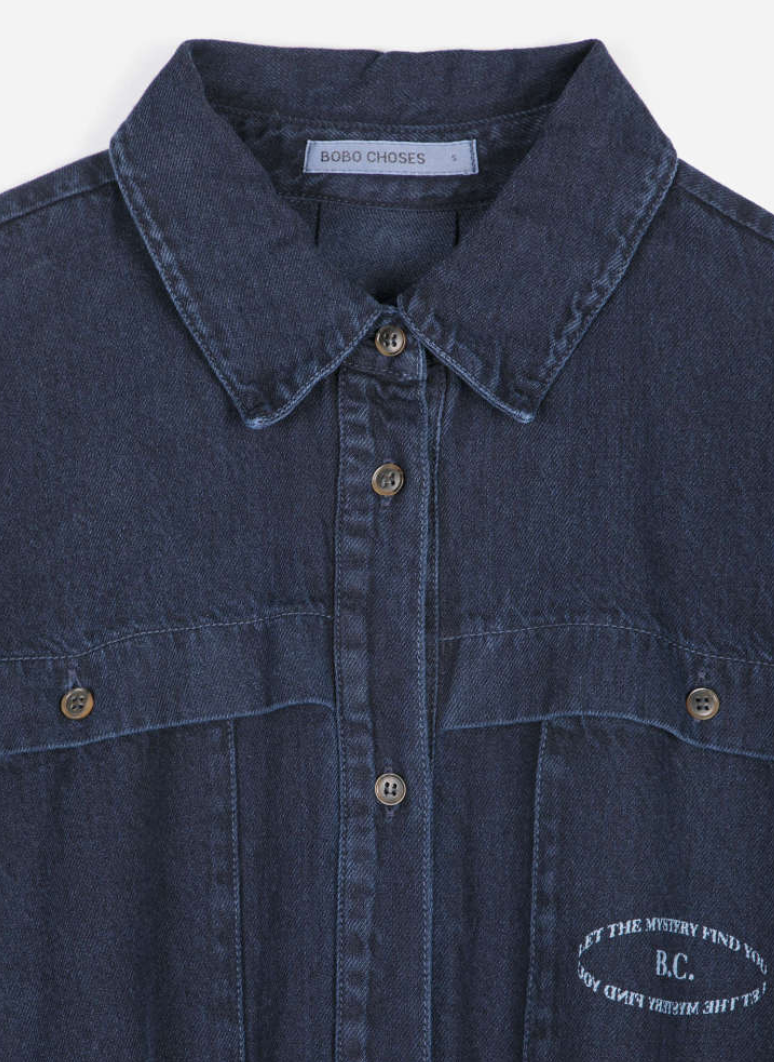 bobo choses adults - washed light denim dress