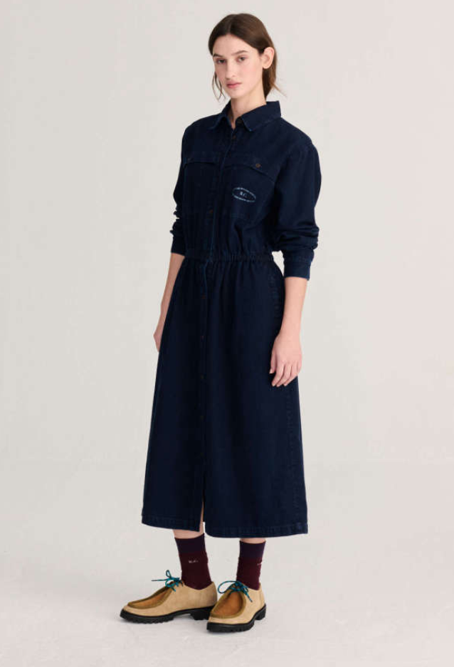bobo choses adults - washed light denim dress