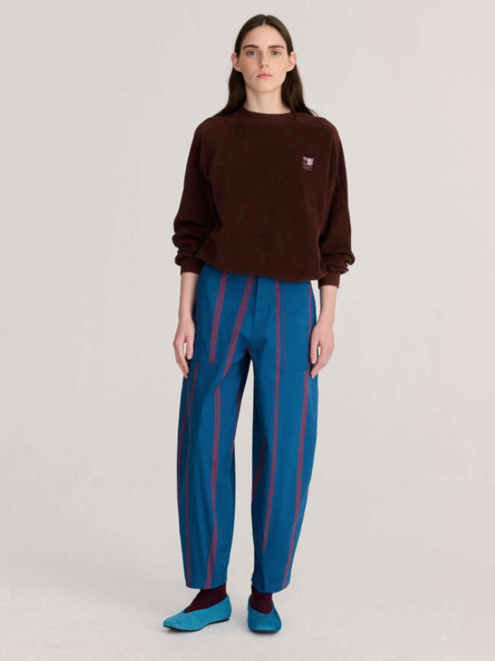 bobo choses adults - triple Stripes all over cotton barrel pants