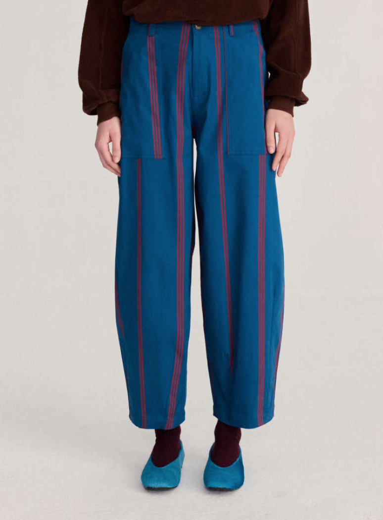 bobo choses adults - triple Stripes all over cotton barrel pants