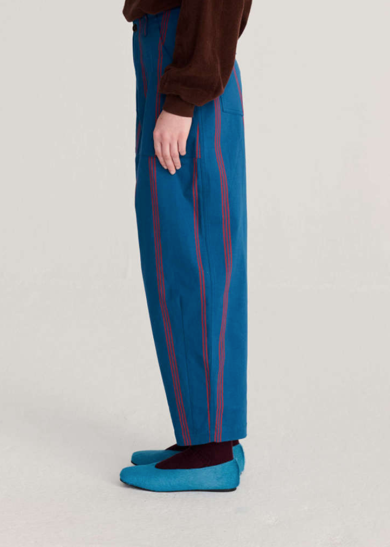 bobo choses adults - triple Stripes all over cotton barrel pants