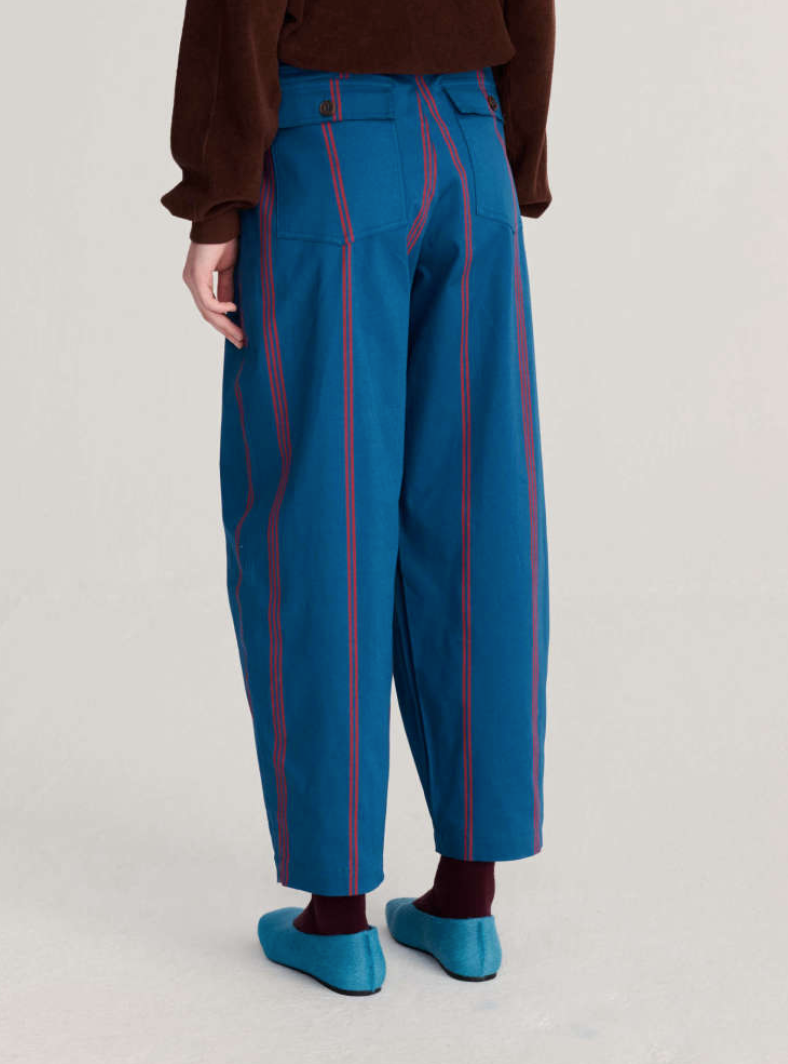 bobo choses adults - triple Stripes all over cotton barrel pants