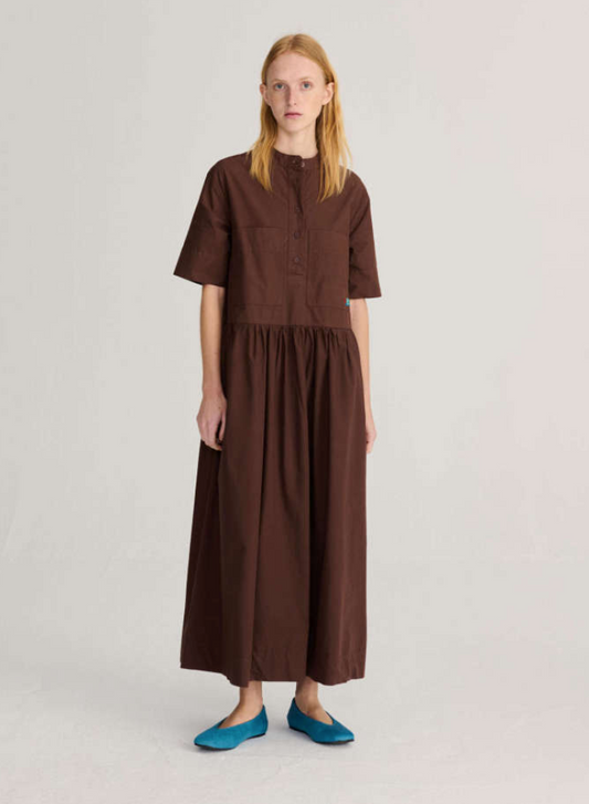 bobo choses adults - monster mug paper touch midi dress, dark brown