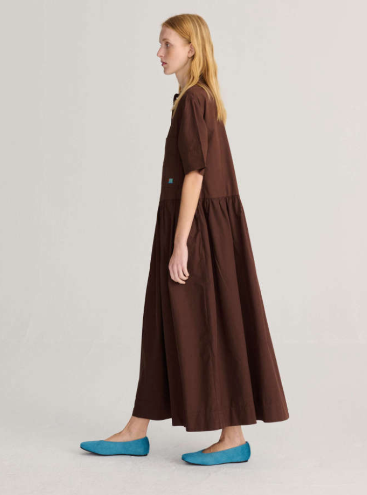 bobo choses adults - monster mug paper touch midi dress, dark brown