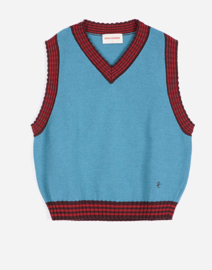 bobo choses adults - striped knitted wool blend vest