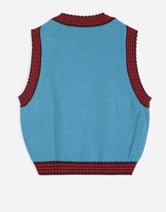 bobo choses adults - striped knitted wool blend vest