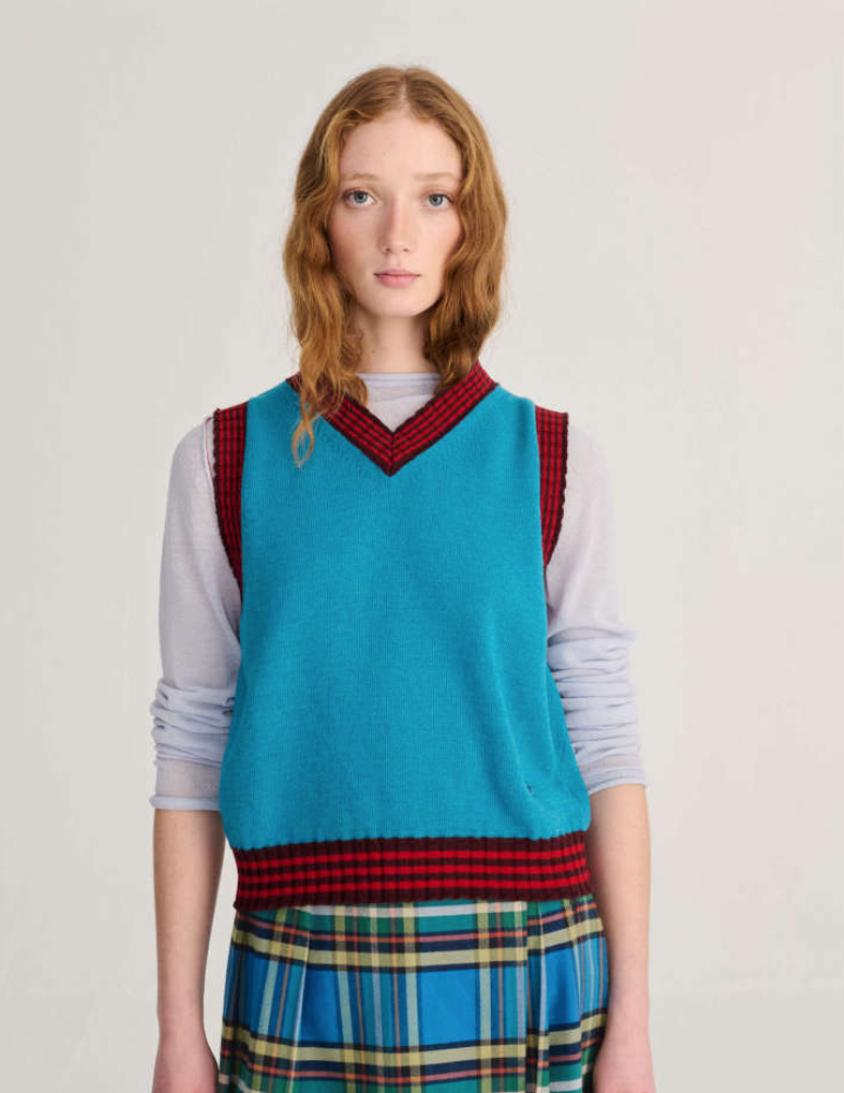 bobo choses adults - striped knitted wool blend vest