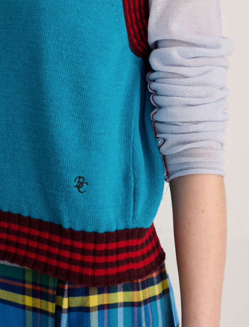 bobo choses adults - striped knitted wool blend vest