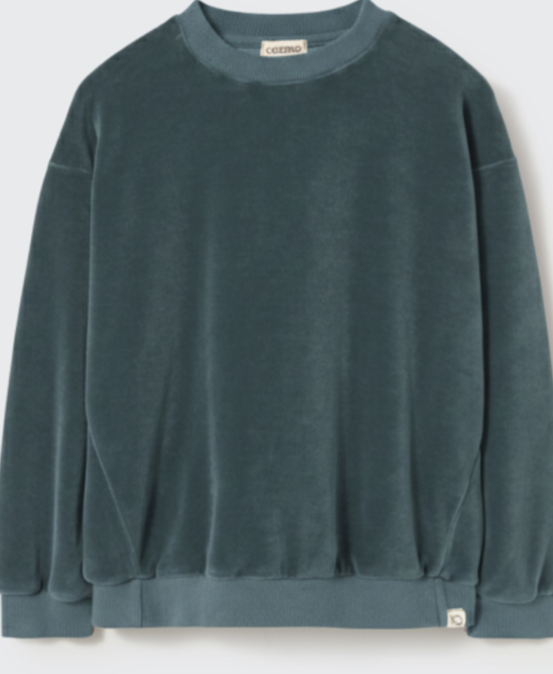 cozmo - rai, velour knit, sweatshirt, blue