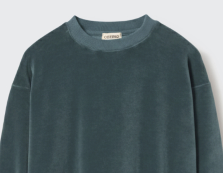 cozmo - rai, velour knit, sweatshirt, blue