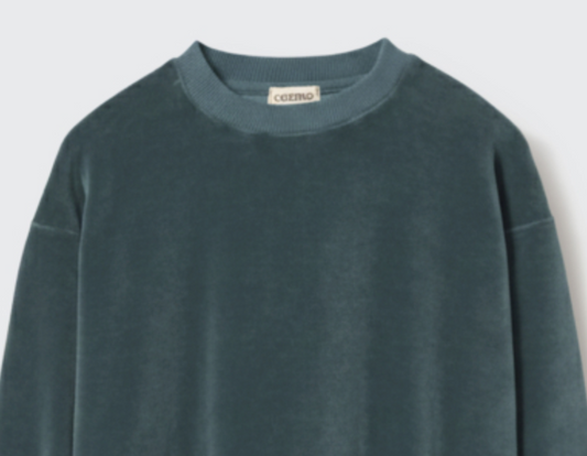 cozmo - rai, velour knit, sweatshirt, blue