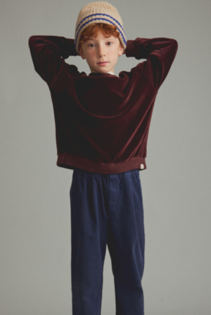 cozmo - rai, velour knit, sweatshirt, chocolate