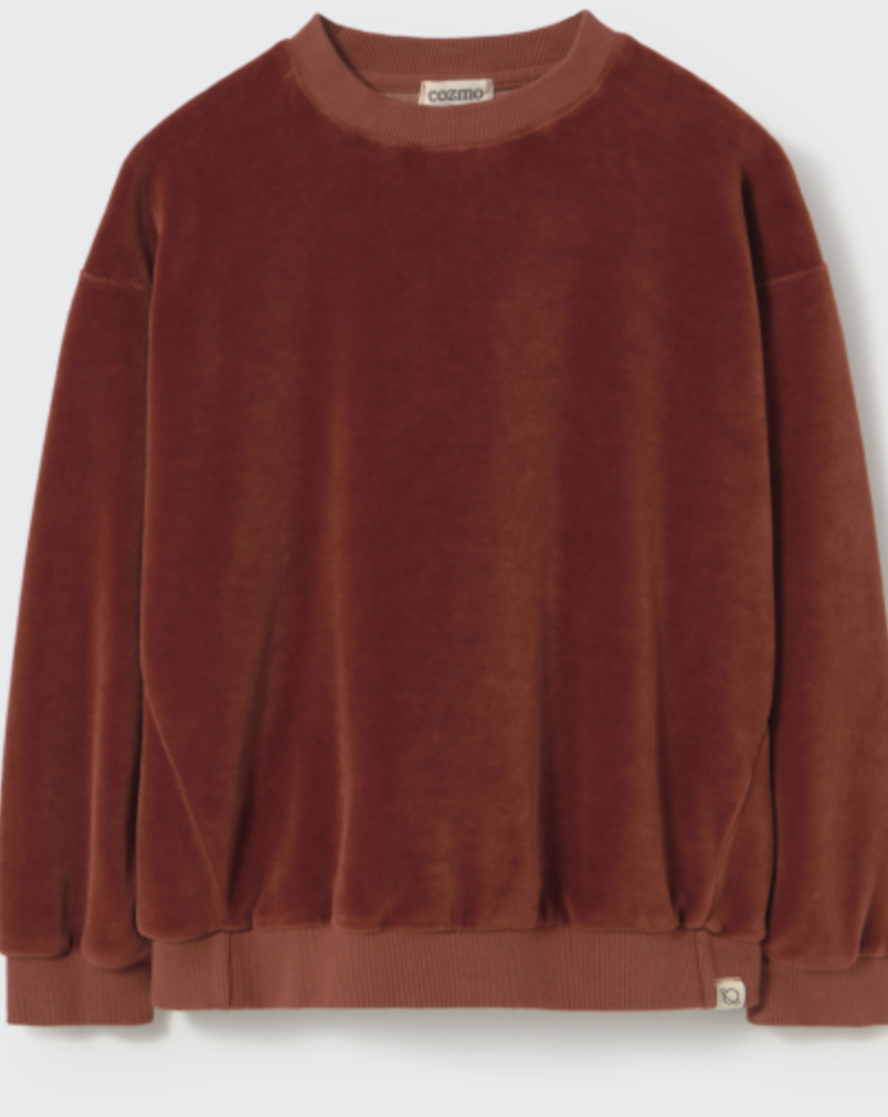 cozmo - rai, velour knit sweatshirt, ginger