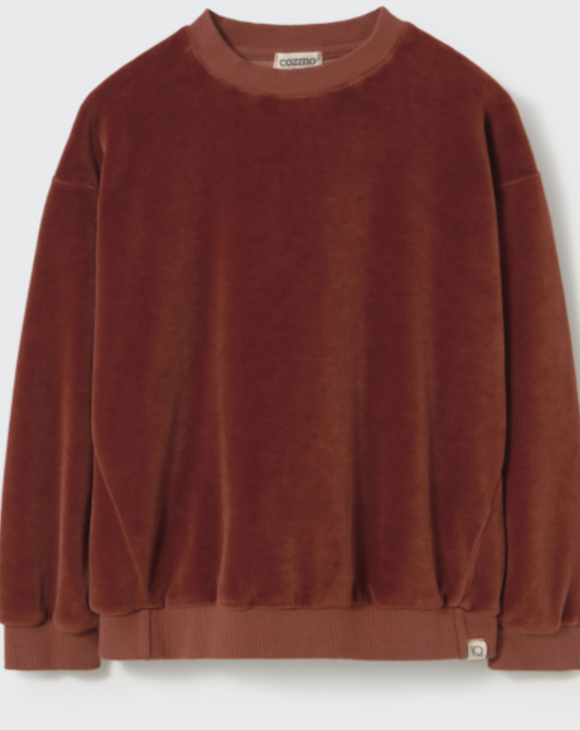 cozmo - rai, velour knit sweatshirt, ginger
