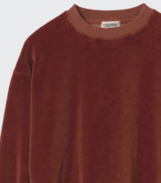 cozmo - rai, velour knit sweatshirt, ginger