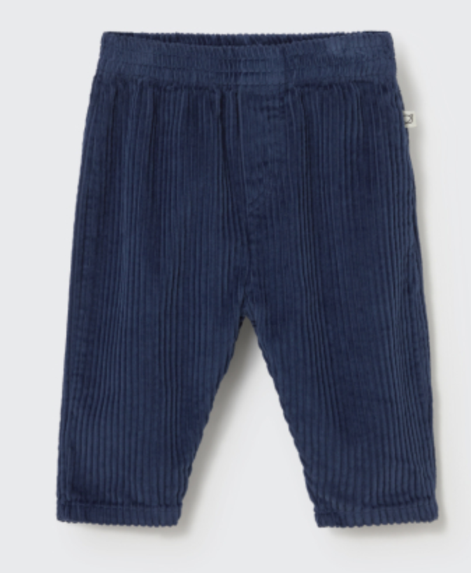 cozmo - miki, wide wale corduroy baby pants, navy