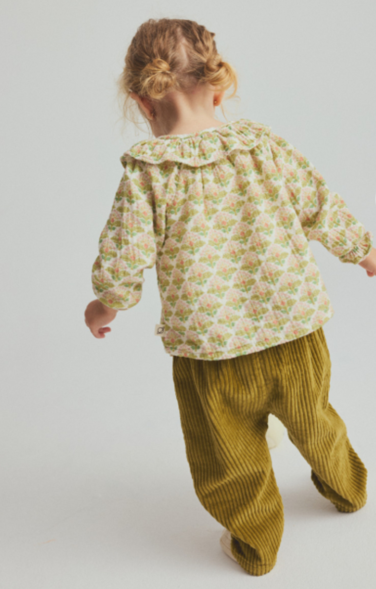 cozmo - miki, wide wale corduroy baby pants, green