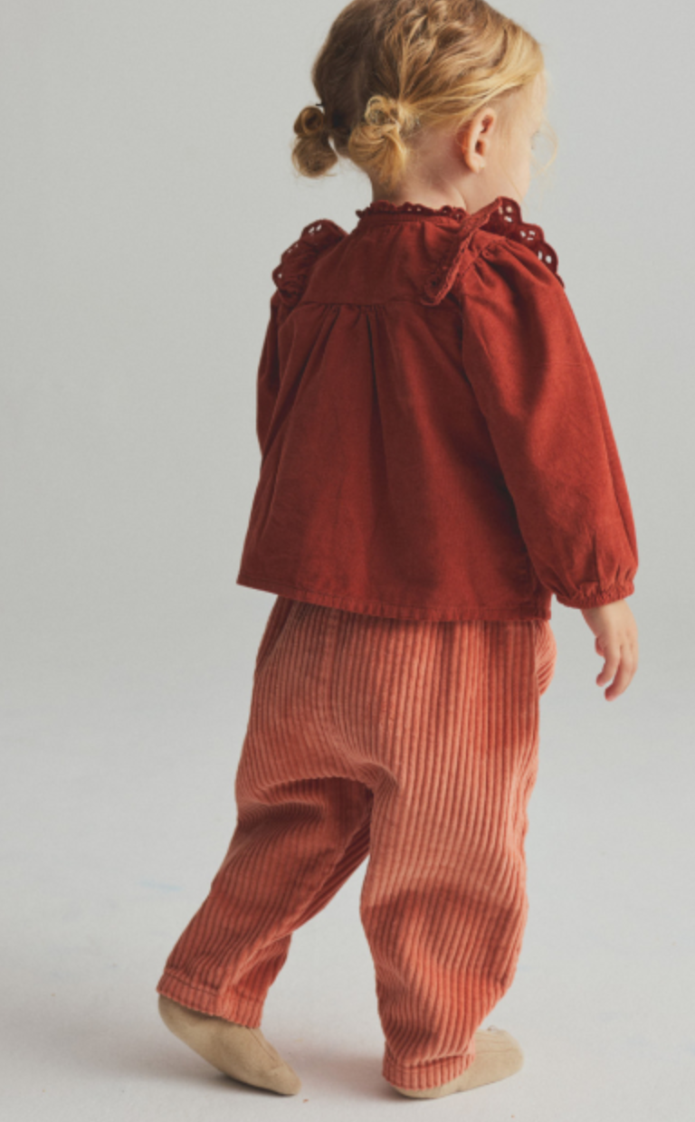 cozmo - miki, wide wale corduroy baby pants, pink