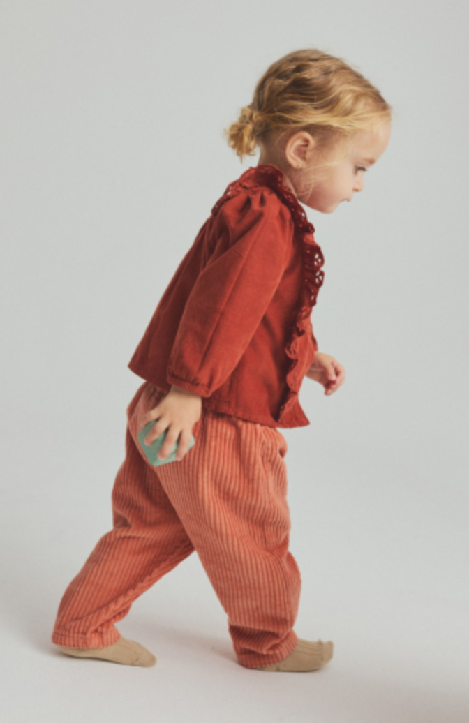 cozmo - miki, wide wale corduroy baby pants, pink