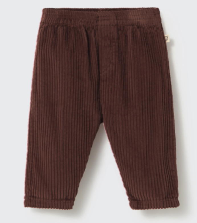 cozmo - miki, wide wale corduroy baby pants, chocolate