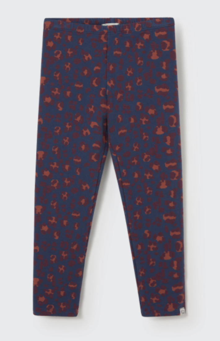 cozmo - legging, brushed animal print fleece, navy