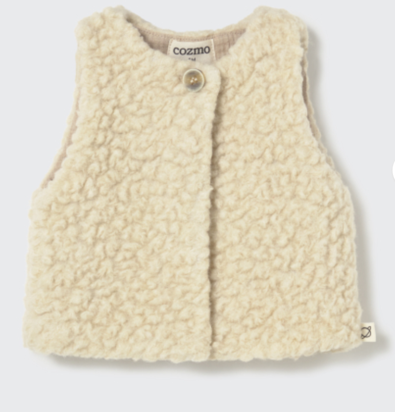 cozmo - parma, ivory sherpa knit baby vest