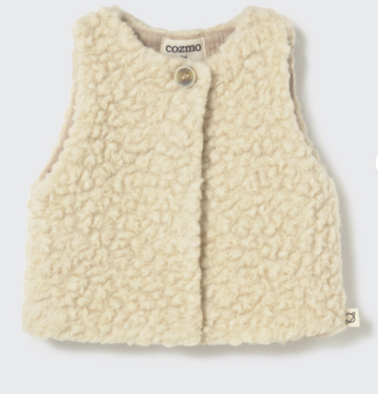 cozmo - parma, ivory sherpa knit baby vest
