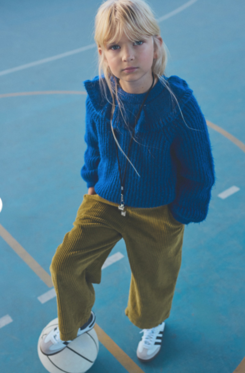 cozmo - aura, wide wale corduroy pants, green, wide-leg