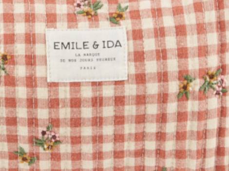 emile & ida femmes - trousse toilette brodée, vichy