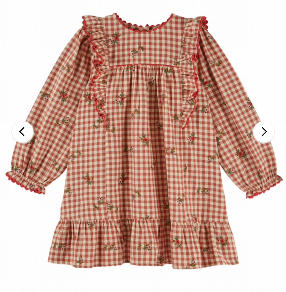 emile & ida enfants - robe brodée, vichy