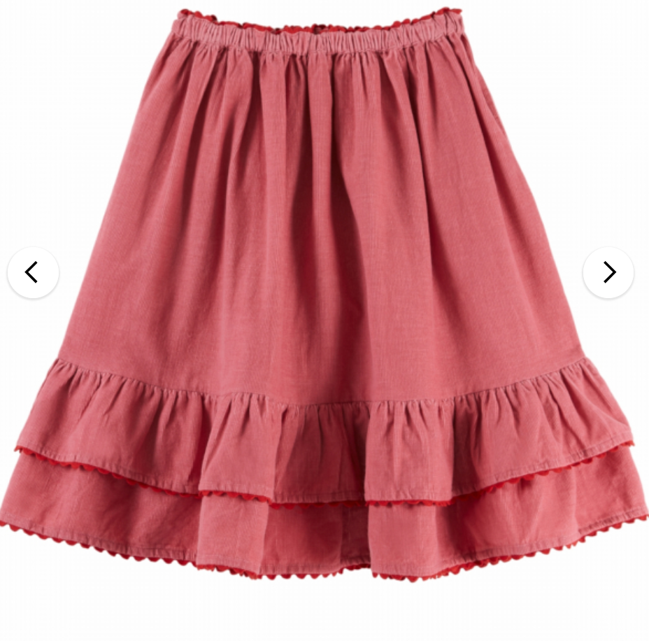 emile & ida enfants - jupe velours, framboise