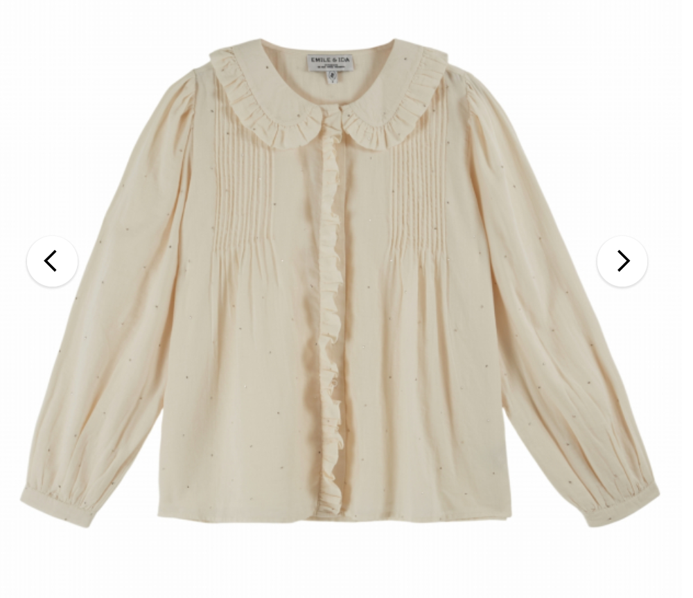 emile & ida femmes - blouse estellation, crème (volantée mukesh)